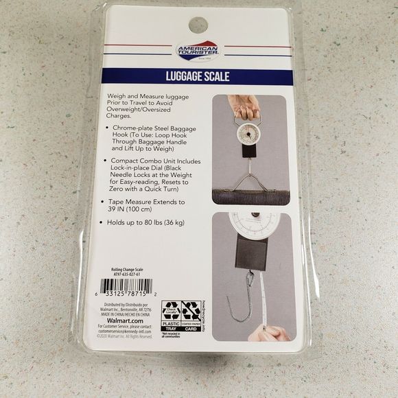 AMERICAN TOURISTER luggage scale & measuring tape 80lbs/36kg Max capacity - Picture 2 of 9